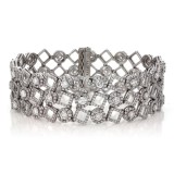 10.53 Cts. 18K White Gold Triple Row Diamond Bracelet
